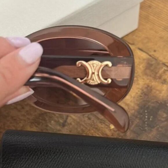 CELINE Triomphe 01 Sunglasses In Acetate BROWN CRYSTAL - Picture 4 of 4